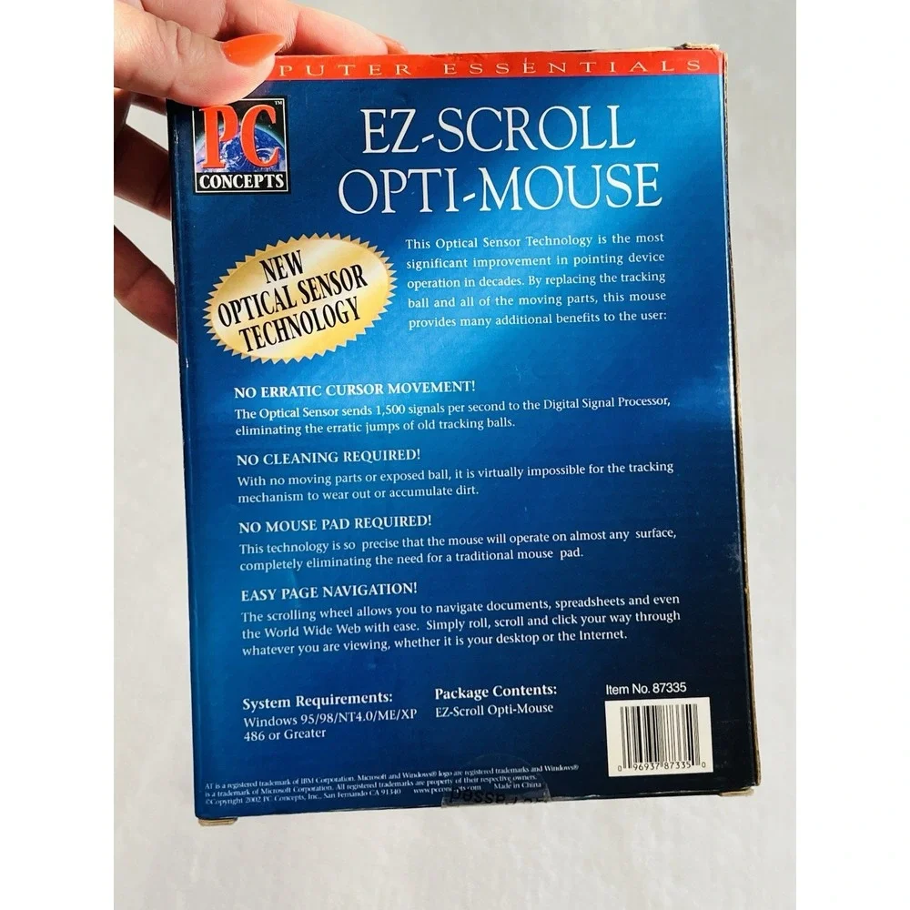 PC Concepts EZ Scroll‎ Opti Computer Laptop Essentials Mouse Sensor Technology